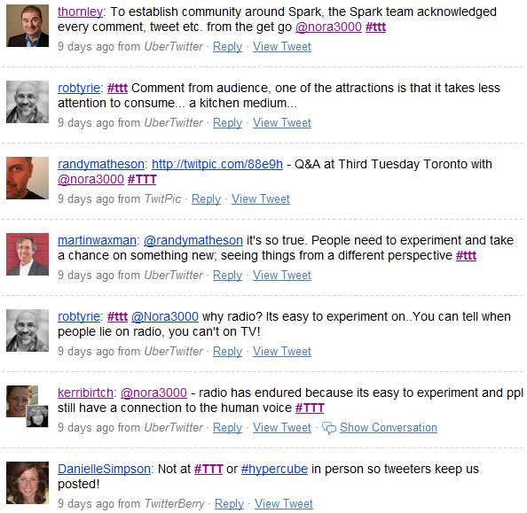 Twitter stream from Third Tuesday