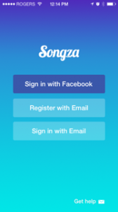 iOS Songza App Facebook Login only